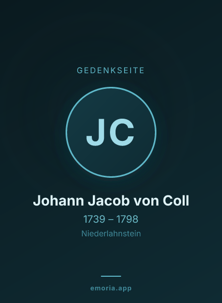 Gedenkportrait von Johann Jacob von Coll