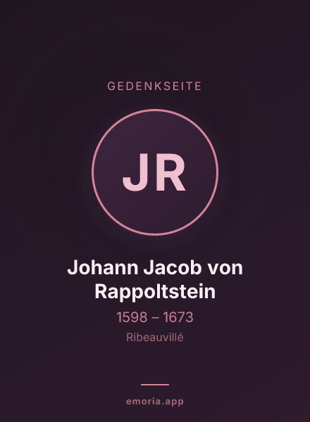 Gedenkportrait von Johann Jacob von Rappoltstein
