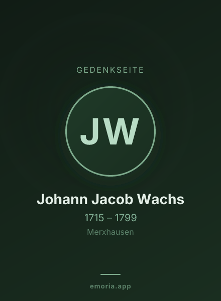 Gedenkportrait von Johann Jacob Wachs