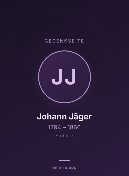 Gedenkportrait von Johann Jäger