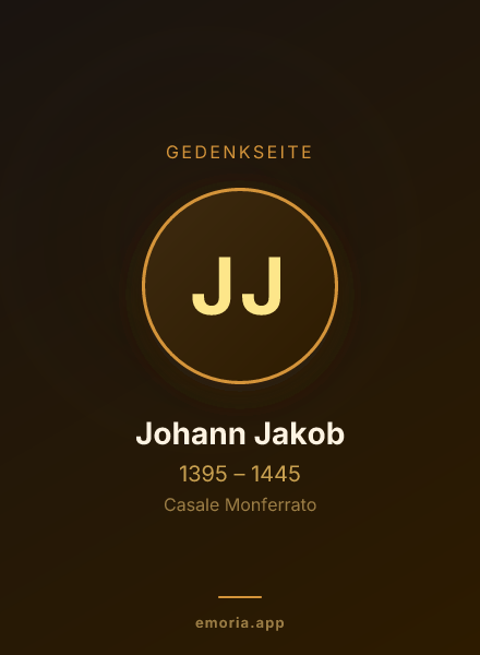 Gedenkportrait von Johann Jakob