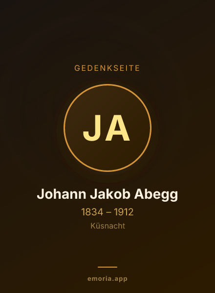 Gedenkportrait von Johann Jakob Abegg