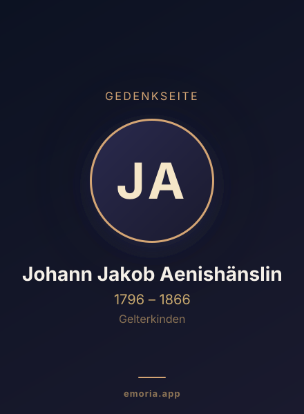 Gedenkportrait von Johann Jakob Aenishänslin