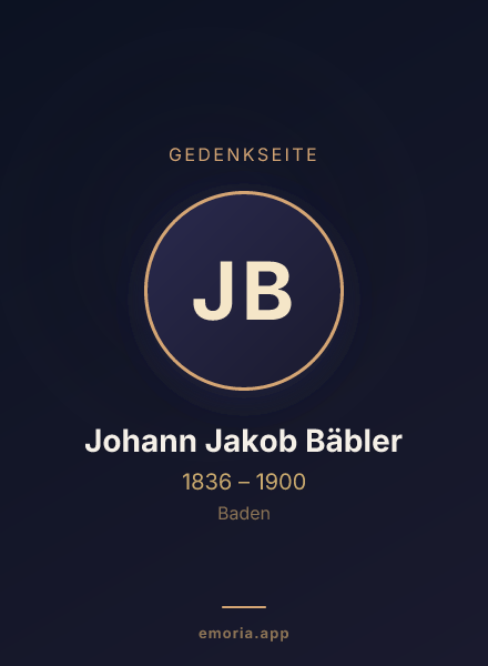 Gedenkportrait von Johann Jakob Bäbler