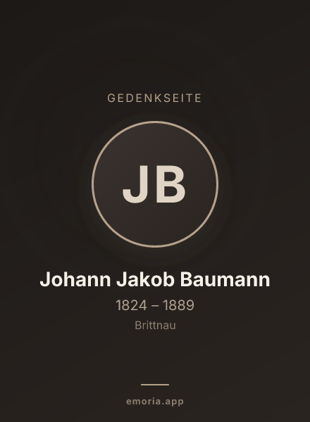 Gedenkportrait von Johann Jakob Baumann
