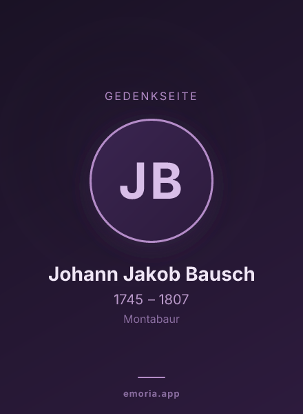 Gedenkportrait von Johann Jakob Bausch