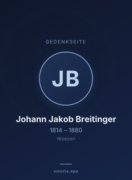 Gedenkportrait von Johann Jakob Breitinger