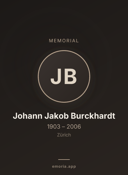 Memorial portrait of Johann Jakob Burckhardt