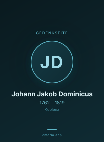 Gedenkportrait von Johann Jakob Dominicus