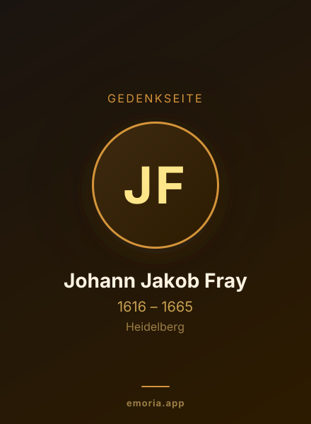 Gedenkportrait von Johann Jakob Fray