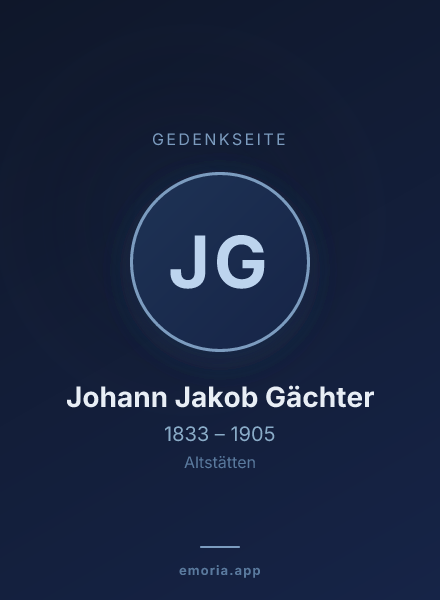 Gedenkportrait von Johann Jakob Gächter