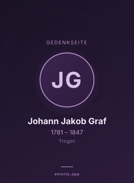 Gedenkportrait von Johann Jakob Graf
