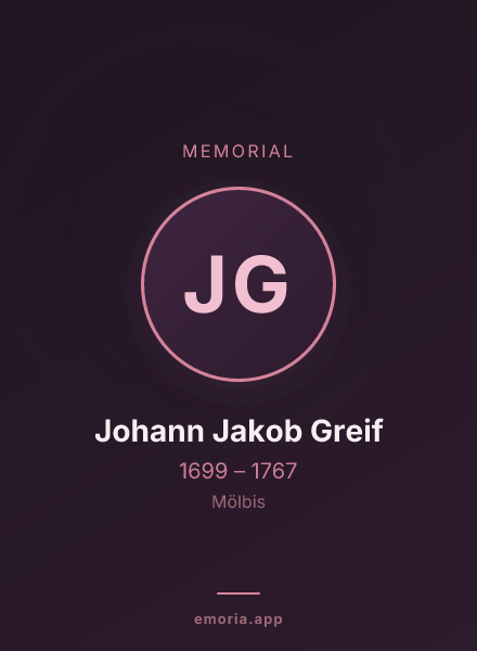 Memorial portrait of Johann Jakob Greif