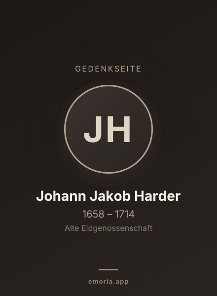 Gedenkportrait von Johann Jakob Harder