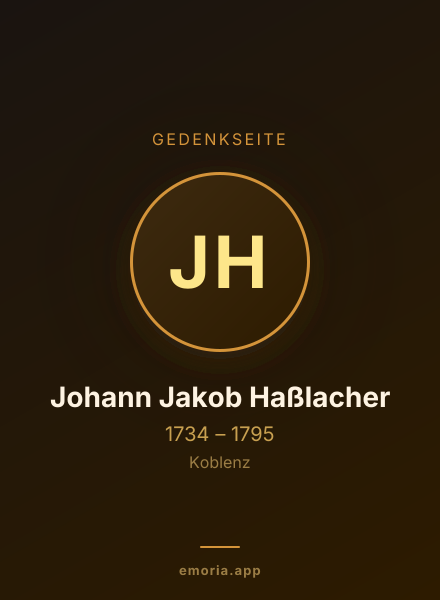 Gedenkportrait von Johann Jakob Haßlacher