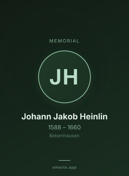 Memorial portrait of Johann Jakob Heinlin