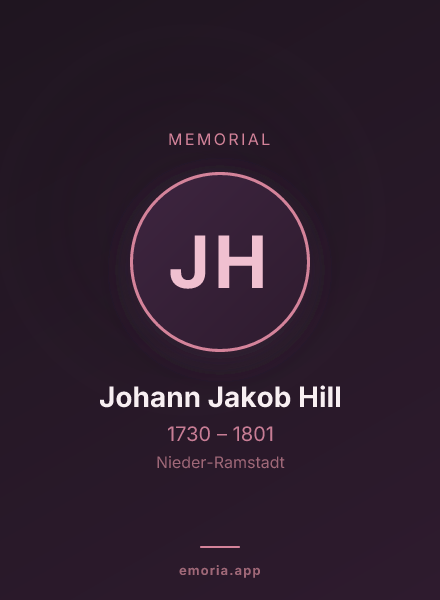 Memorial portrait of Johann Jakob Hill