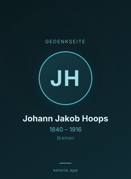 Gedenkportrait von Johann Jakob Hoops