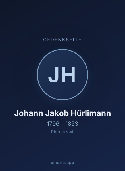 Gedenkportrait von Johann Jakob Hürlimann