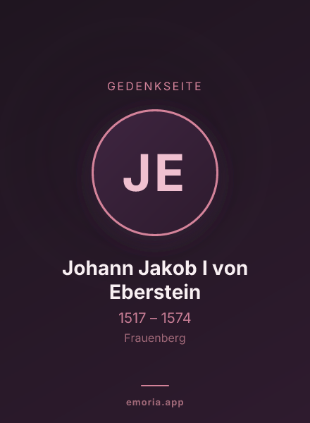 Gedenkportrait von Johann Jakob I von Eberstein