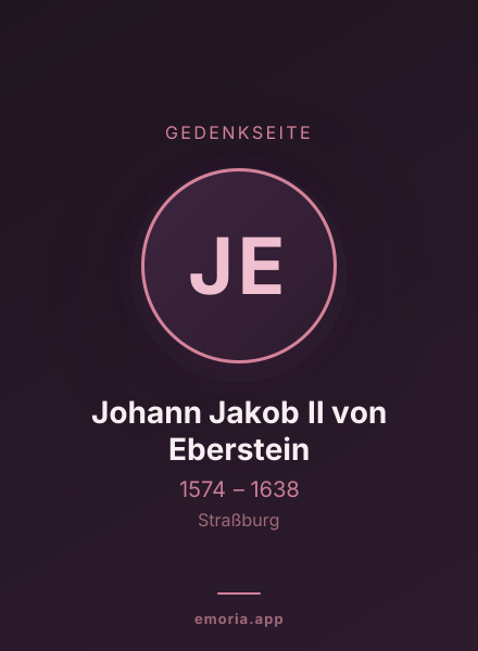 Gedenkportrait von Johann Jakob II von Eberstein