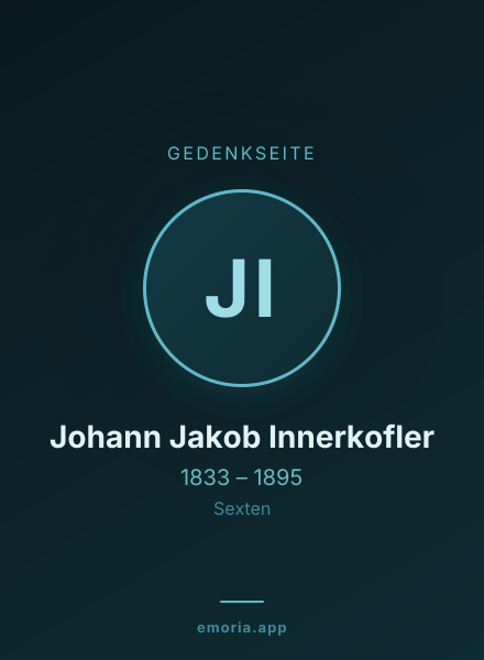 Gedenkportrait von Johann Jakob Innerkofler