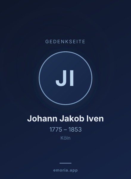 Gedenkportrait von Johann Jakob Iven