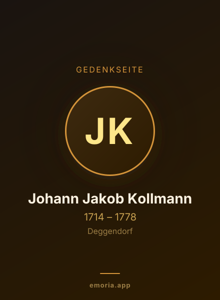 Gedenkportrait von Johann Jakob Kollmann