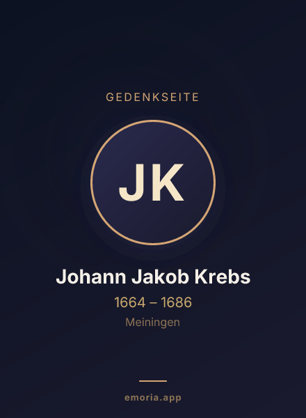 Gedenkportrait von Johann Jakob Krebs