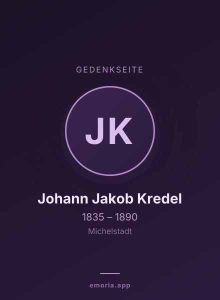 Gedenkportrait von Johann Jakob Kredel