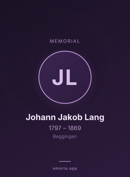 Memorial portrait of Johann Jakob Lang