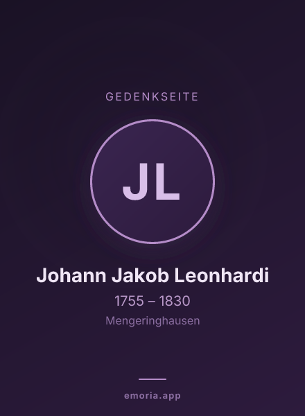 Gedenkportrait von Johann Jakob Leonhardi