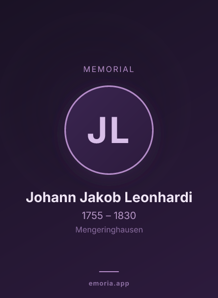 Memorial portrait of Johann Jakob Leonhardi