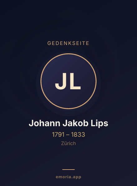 Gedenkportrait von Johann Jakob Lips