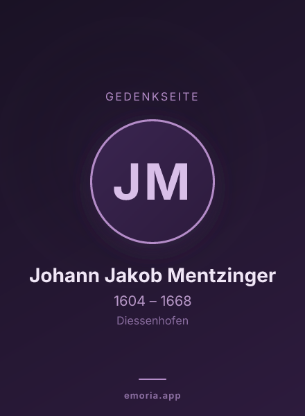 Gedenkportrait von Johann Jakob Mentzinger