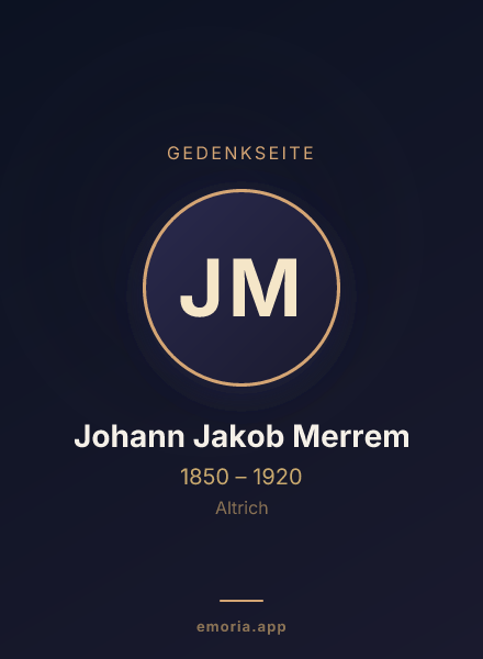 Gedenkportrait von Johann Jakob Merrem