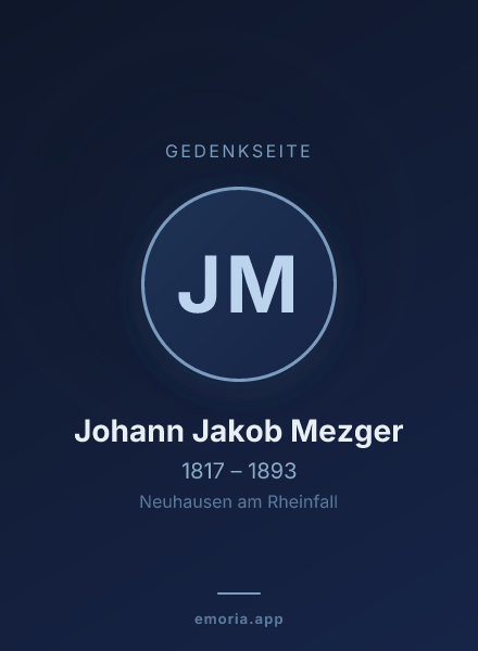 Gedenkportrait von Johann Jakob Mezger