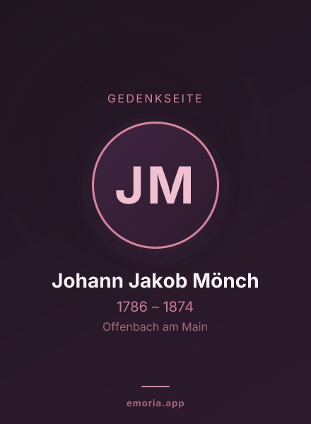 Gedenkportrait von Johann Jakob Mönch
