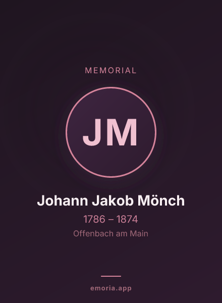 Memorial portrait of Johann Jakob Mönch