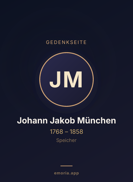 Gedenkportrait von Johann Jakob München