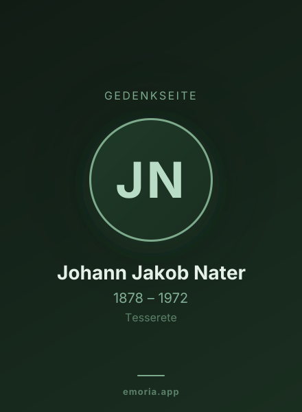 Gedenkportrait von Johann Jakob Nater