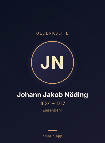 Gedenkportrait von Johann Jakob Nöding