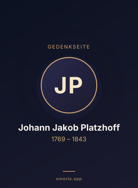 Gedenkportrait von Johann Jakob Platzhoff