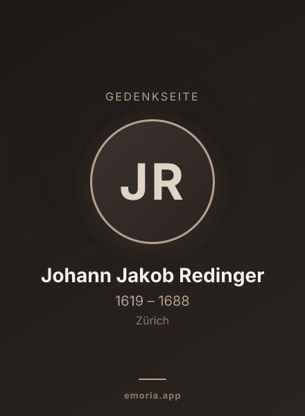 Gedenkportrait von Johann Jakob Redinger