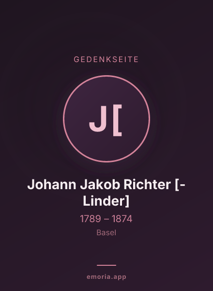 Gedenkportrait von Johann Jakob Richter [-Linder]