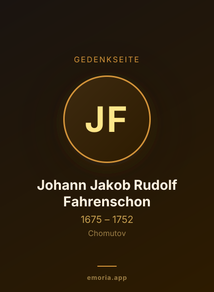 Gedenkportrait von Johann Jakob Rudolf Fahrenschon