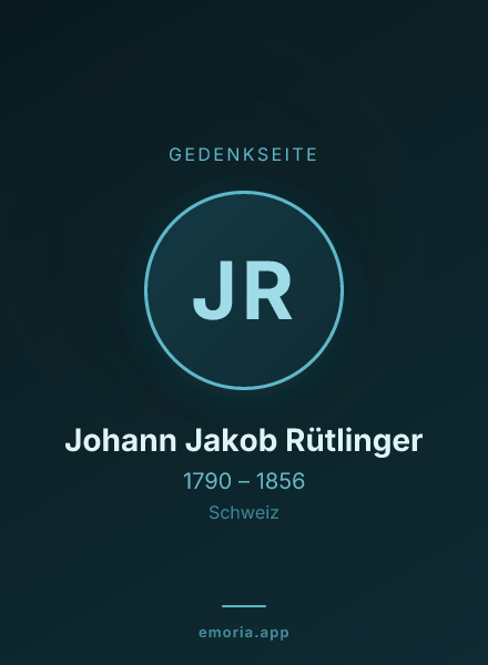Gedenkportrait von Johann Jakob Rütlinger