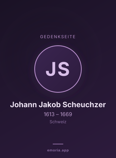 Gedenkportrait von Johann Jakob Scheuchzer