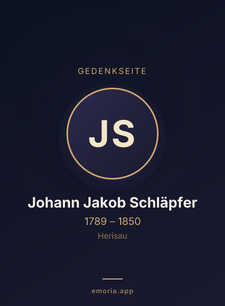 Gedenkportrait von Johann Jakob Schläpfer