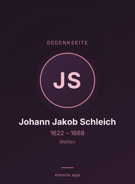 Gedenkportrait von Johann Jakob Schleich